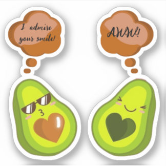 STICKER UN BÂTIMENT D'AVOCADO CUTE SUR MESURE