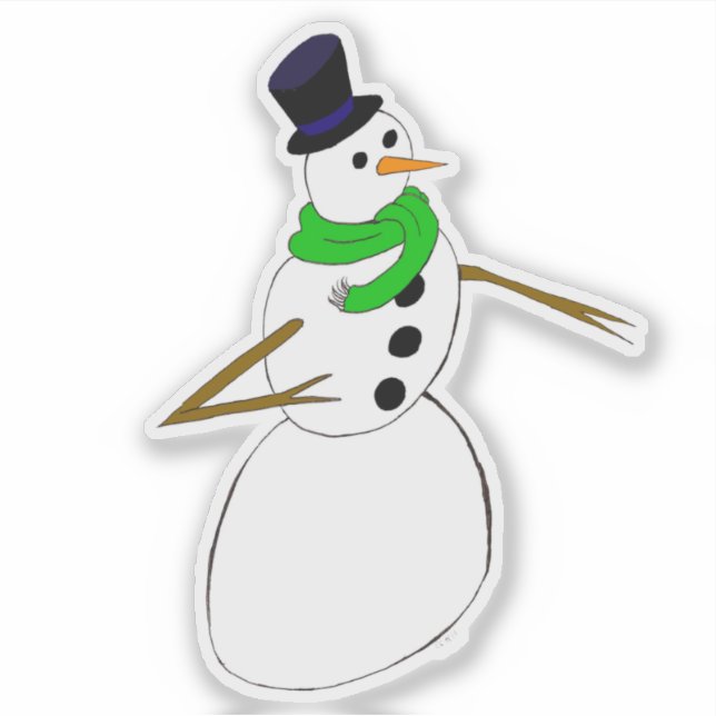 Sticker un bonhomme de neige (Devant)