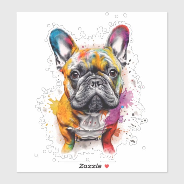 Sticker Un bulldog francés lleno de estilo (Feuille)