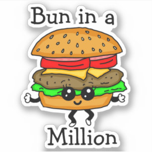 Sticker Un chignon dans un jeu de hamburger d'un million