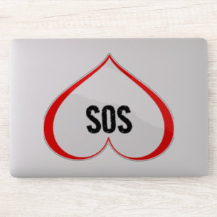 Sticker UN COEUR EN DÉTRESSE SOS Red