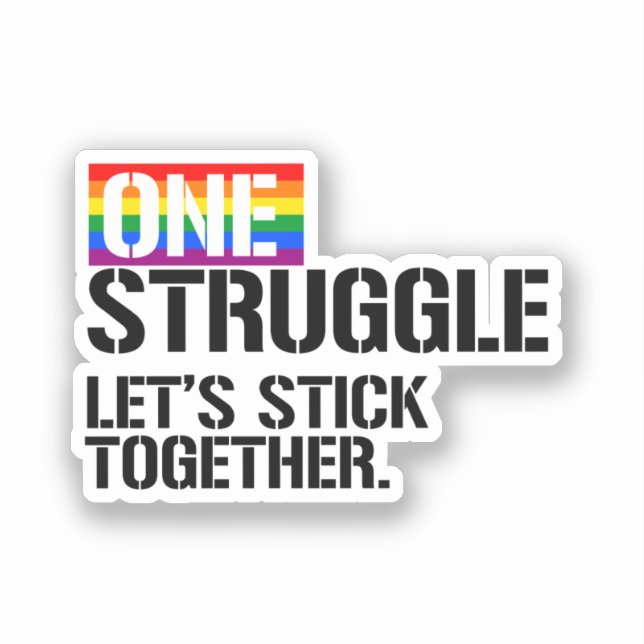 Sticker Un combat, restons unis (Recto)