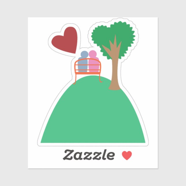 Sticker Un couple en rendez-vous  (Feuille)