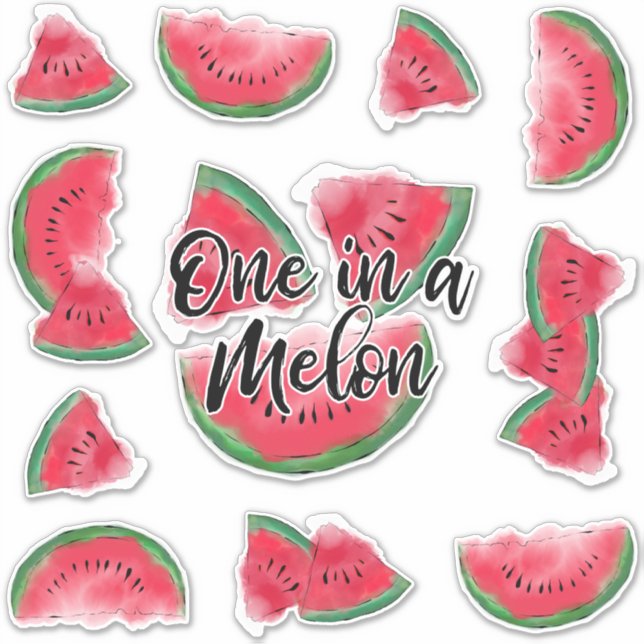 Sticker Un dans une citation de melon Watermelon Fruit d'a (Devant)