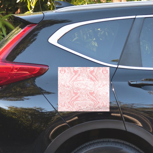 Sticker un design abstrait rose et blanc sur un fond blanc (Coté voiture)