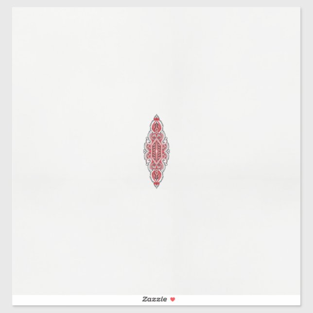 Sticker un design de motif rouge et blanc (Feuille)
