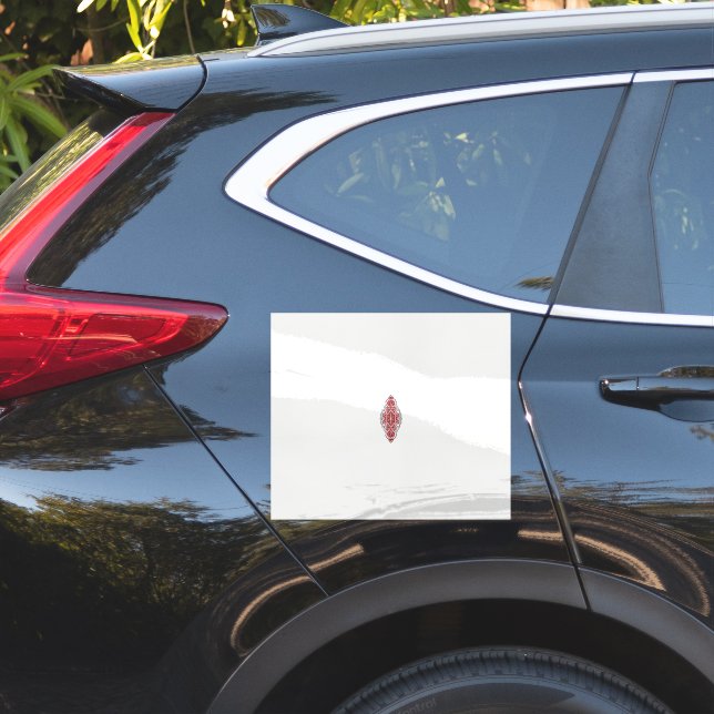 Sticker un design de motif rouge et blanc (Coté voiture)