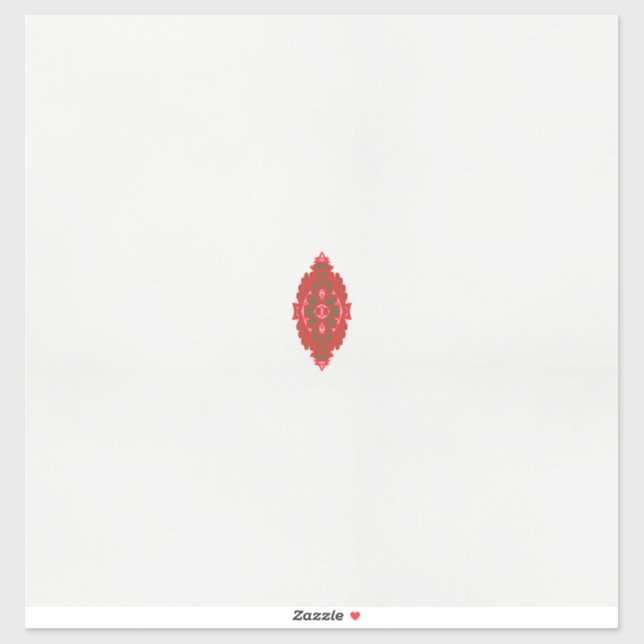 Sticker un design rouge et marron sur un arrière - plan bl (Feuille)