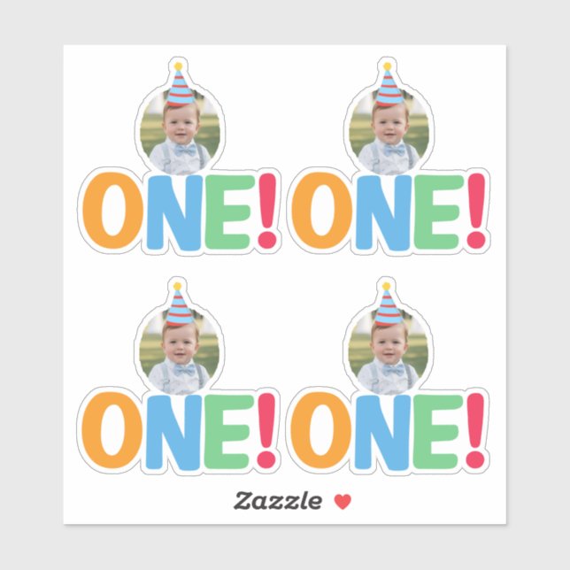 Sticker Un dessus de gâteau d'anniversaire avec une photo (Feuille)