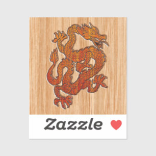 Sticker Un dragon oriental en bambou