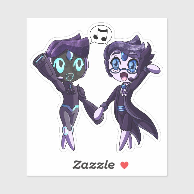 Sticker Un duo charmant (Feuille)
