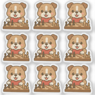 Sticker Un Ensemble De 6 Kawaii Dessin De Chien En Train D