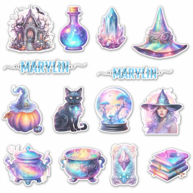 STICKER UN ENSEMBLE DE HALLOWEEN DE NOM PERSONNALISÉ ET AM (Devant)