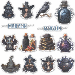 STICKER UN ENSEMBLE DE NOM D'ORDINATEUR GOTHIQUE SOMBRE