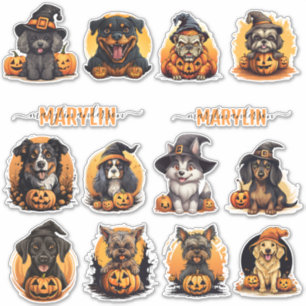 STICKER UN ENSEMBLE PERSONNALISÉ HALLOWEEN CHIEN PAIES CIT