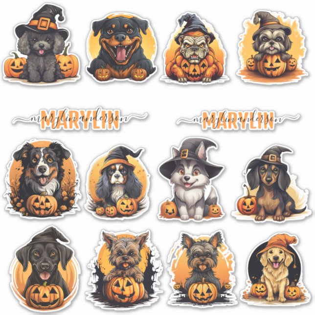 STICKER UN ENSEMBLE PERSONNALISÉ HALLOWEEN CHIEN PAIES CIT (Devant)