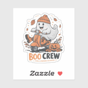 Sticker Un fantôme ludique chevauchant un scooter