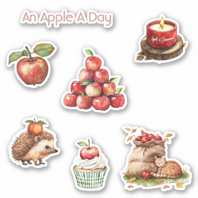 Sticker Un fruit pomme par jour (Devant)