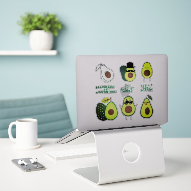 Sticker Un heureux avocat - famille avocado - dit avocat (Ordinateur portable sur le bureau)