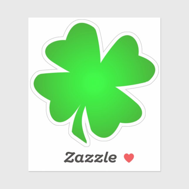 Sticker Un heureux Shamrock irlandais vert, 4 feuilles de  (Feuille)