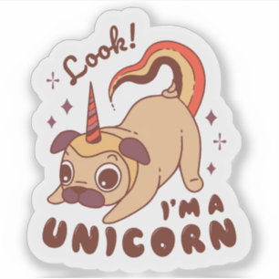 Sticker Un licorne chihuahua drôle Regardez je suis une li