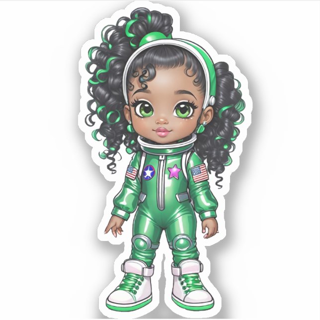 Sticker Un membre de l'équipe d'astronautes - Vert (Devant)