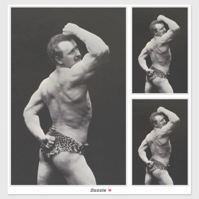 Sticker Un nouvel article de StrongMen Eugen Sandow Bodybu (Feuille)