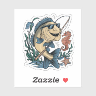 Sticker un poisson souriant