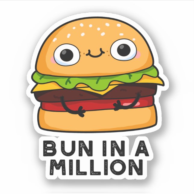 Sticker Un Pun Dans Un Million Drôle De Burger Pun (Devant)