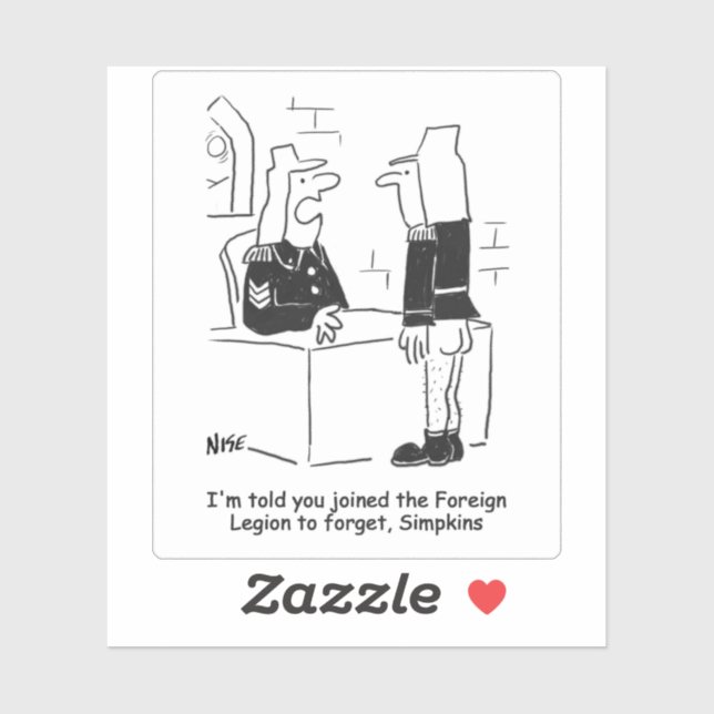 Sticker Un soldat en caricature de la Légion étrangère fra (Feuille)