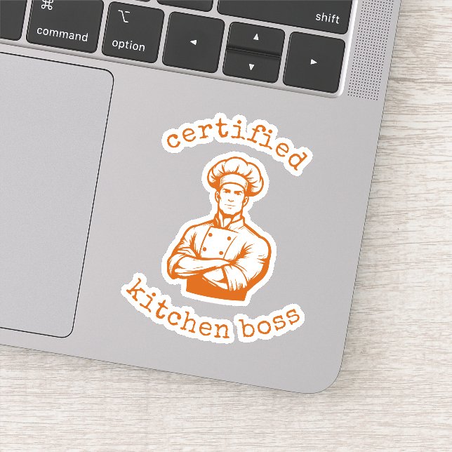 Sticker Un style de bande dessinée de chef de couleur oran (Détail)