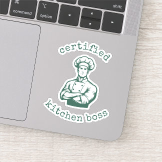 Sticker Un style de chef de bande dessinée de couleur vert