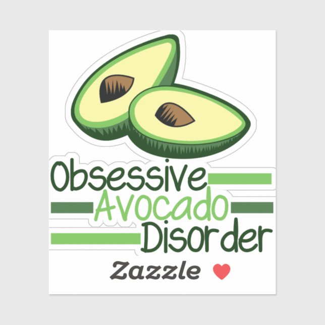 Sticker Un trouble Avocado Obsessionnel mignon (Feuille)