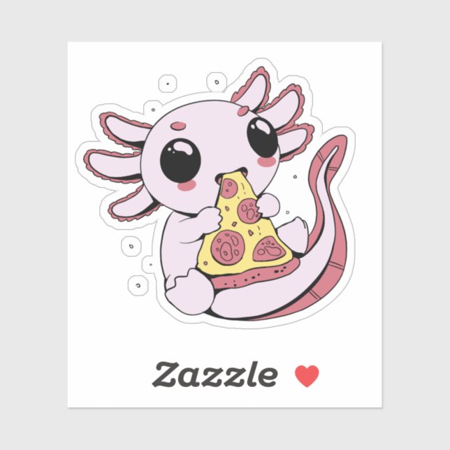 Sticker Une adorable pizza axolotale (Feuille)