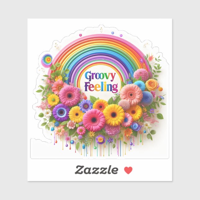 Sticker Une collection colorée d'autocollants Groovy Feeli (Feuille)