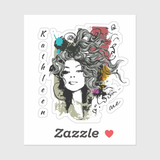 Sticker Une femme forte et dotée de moyens (Feuille)