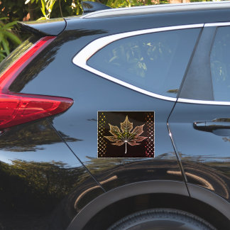 Sticker Une feuille d'arbre Design élégant bord treillis 1