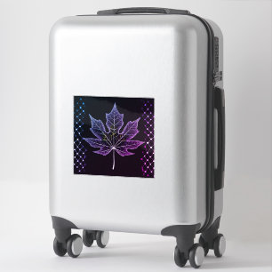 Sticker Une feuille d'arbre Design élégant bord treillis 1