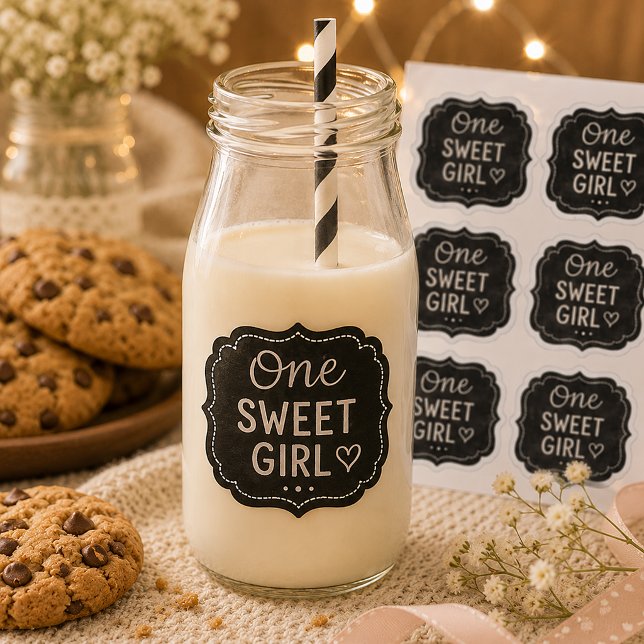 Sticker Une Fiche d'Autocollants Anniversaire Chalkboard p (One Sweet Girl Sticker Sheet)