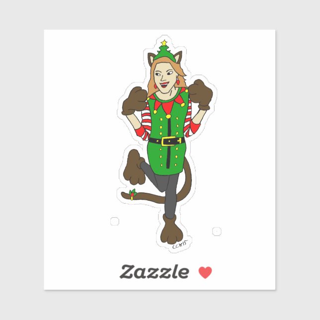 Sticker une fille de Noël (Feuille)