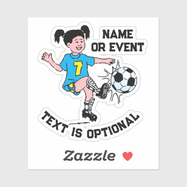 Sticker Une Fille Jouant Au Football (Feuille)
