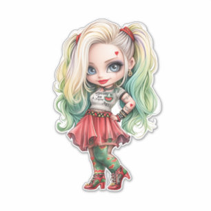 Sticker Une mignonne fille Halloween collection de design 