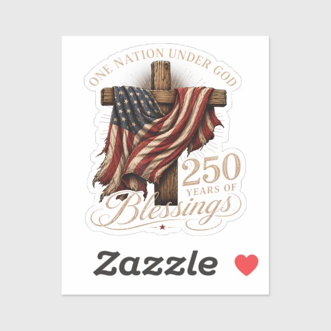 Sticker Une nation sous Dieu 250 ans (Feuille)
