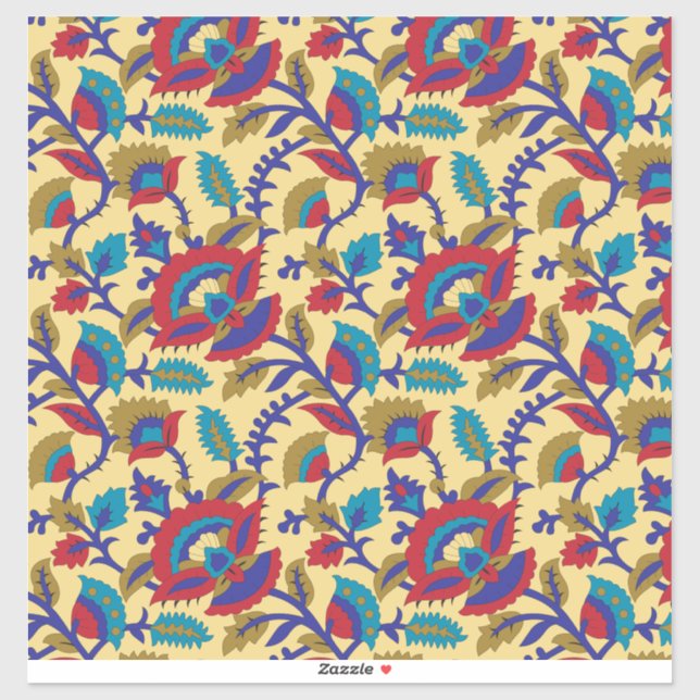 Sticker Une pièce d'art textile vibrante avec du rouge aud (Feuille)