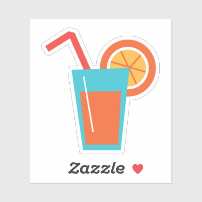 Sticker Une tasse de jus d'orange (Feuille)