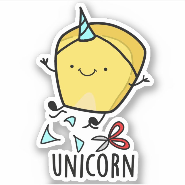 Sticker Uni-corn Funny Corn Pun (Devant)