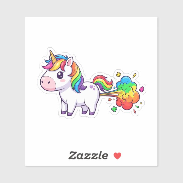 Sticker Unicorn Fart (Feuille)