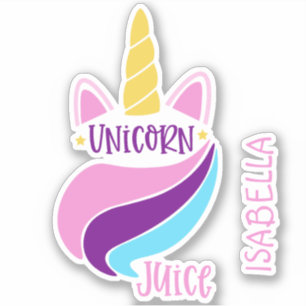 Sticker Unicorn Jus Cute Girl Personnalisé Nom Personnalis