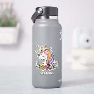 Sticker Unicorn mignon Whimsical Girl Nom personnalisé