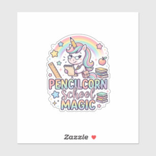 Sticker Unicorn Pencilcorn School Magic Adorable Autocolla